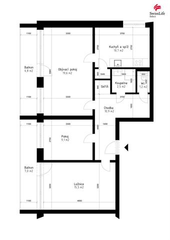 Prodej bytu 3+1 70 m2 Bělehradská, Pardubice