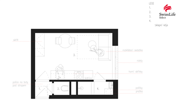 Pronájem bytu 1+kk 22 m2 Bojanovická, Praha