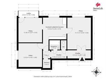 Prodej bytu 3+1 66 m2 Kosmonautů, Děčín