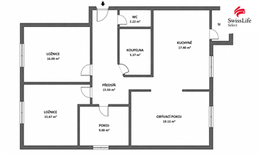 Prodej bytu 4+1 100 m2 Žlutá, Chrášťany