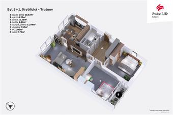 Prodej bytu 3+1 74 m2 Kryblická, Trutnov