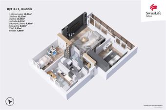 Prodej bytu 3+1 63 m2, Rudník