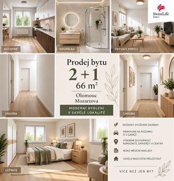 Prodej bytu 2+1 66 m2 Mozartova, Olomouc