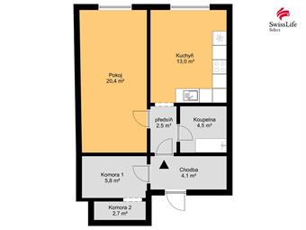 Prodej bytu 1+1 40 m2 třída Edvarda Beneše, Hradec Králové