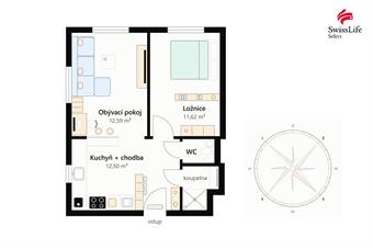 Prodej bytu 2+kk 42 m2 V Pitkovičkách, Praha