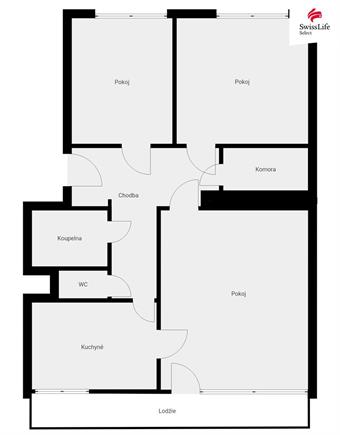 Pronájem bytu 3+1 75 m2 Dvořákova, Polička
