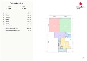 Prodej bytu 2+1 71 m2 Dukelská třída, Brno